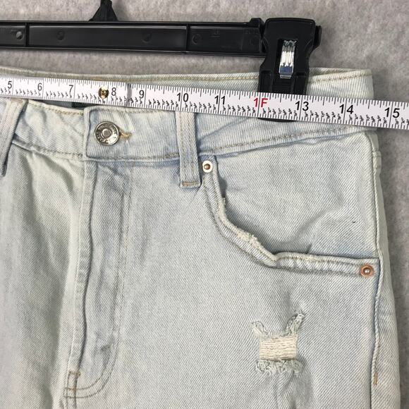 Wild Fable Jeans Women Size 8 Mom Distressed Holes Worn Faded Skater Bleached - Picture 5 of 12